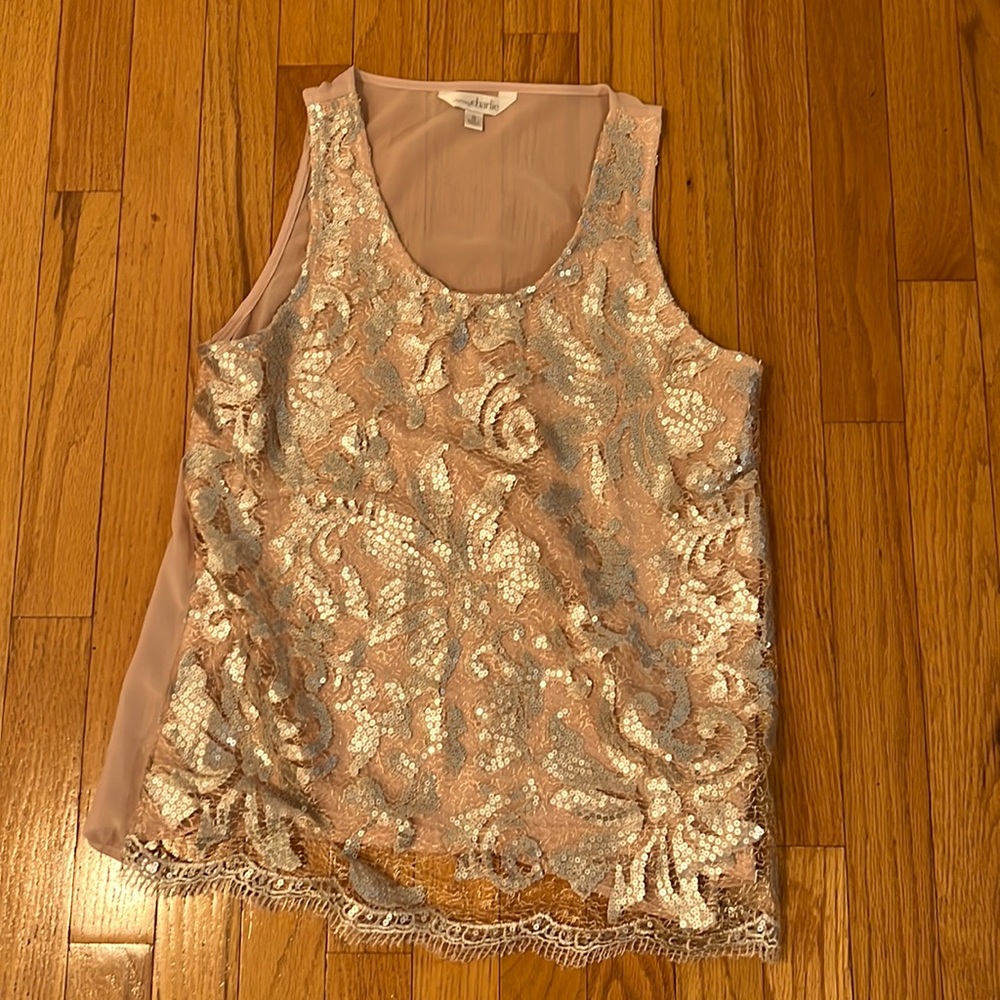 Charming Charlie Pink Sequin Tank Top
